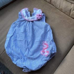 Seer sucker onesie 18m
